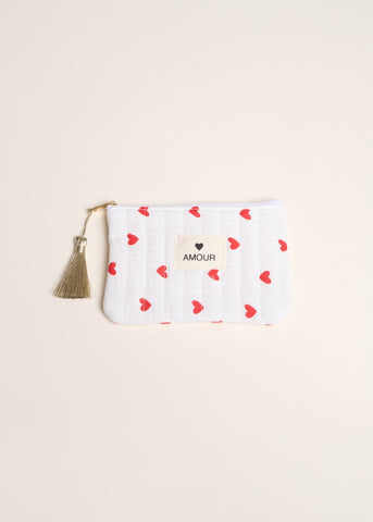 Pochette AMOUR blanche et rouge