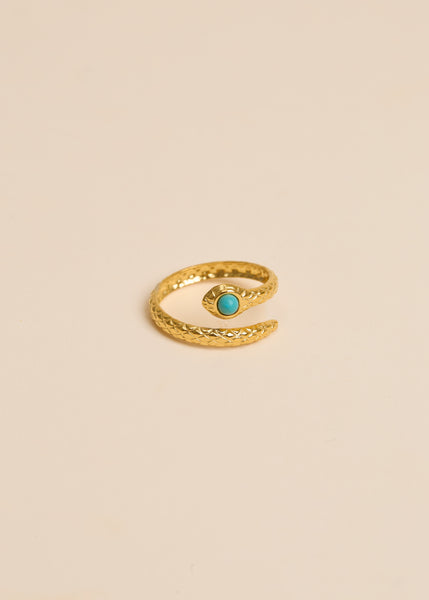 Bague LINDA (serpent pierre turquoise ) - Voguette Paris