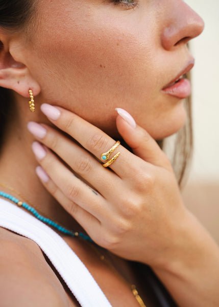 Bague LINDA (serpent pierre turquoise )