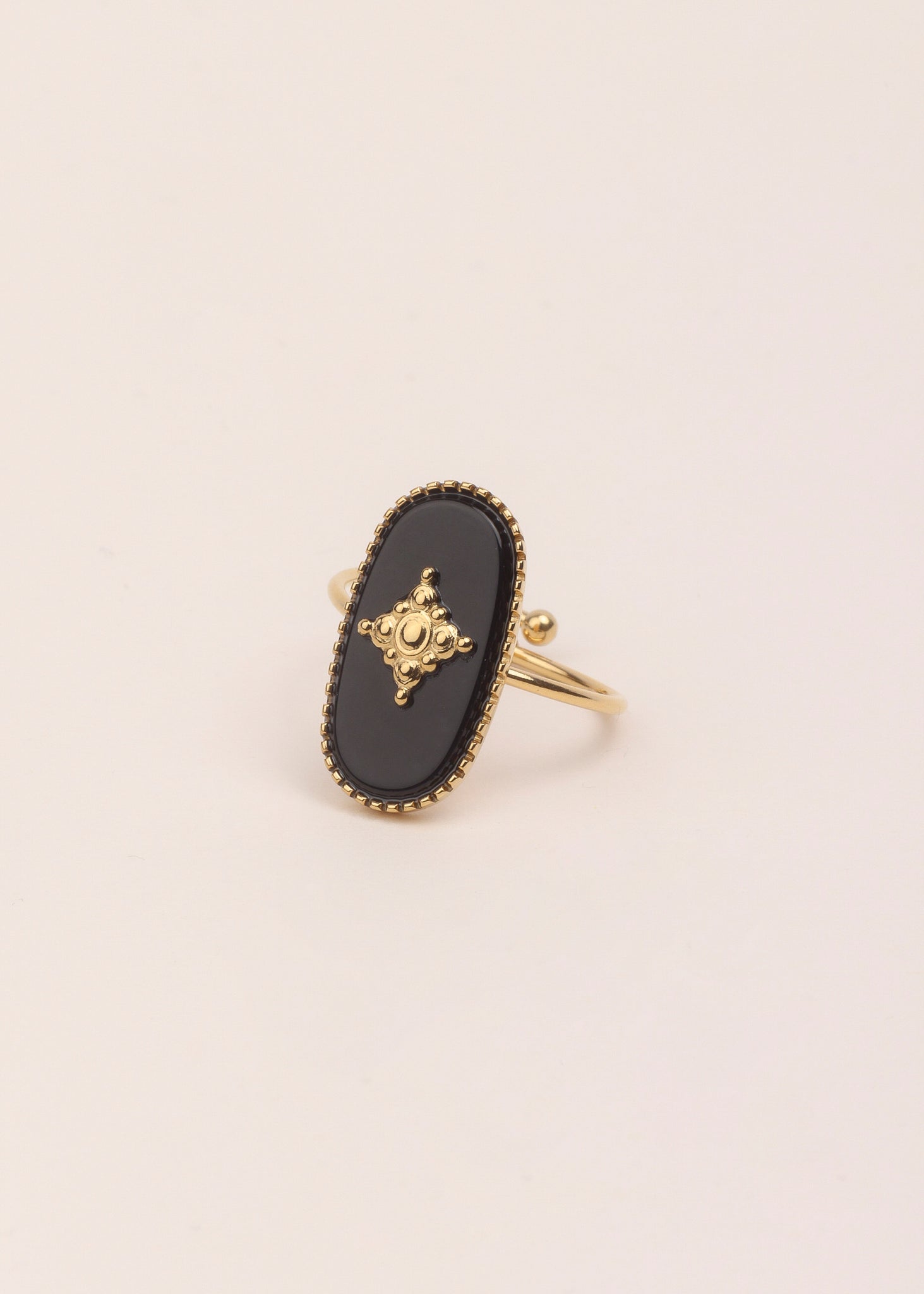 Bague PASCALINE noire - Voguette Paris
