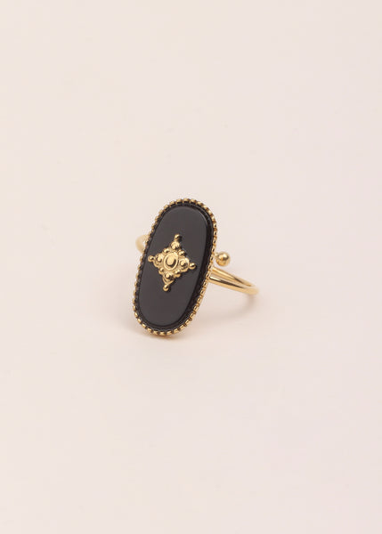 Bague PASCALINE noire - Voguette Paris