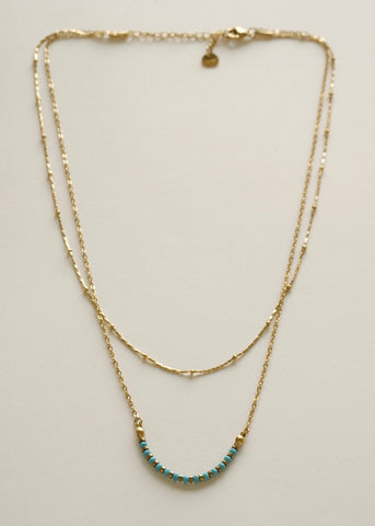 Collier double DANA turquoise