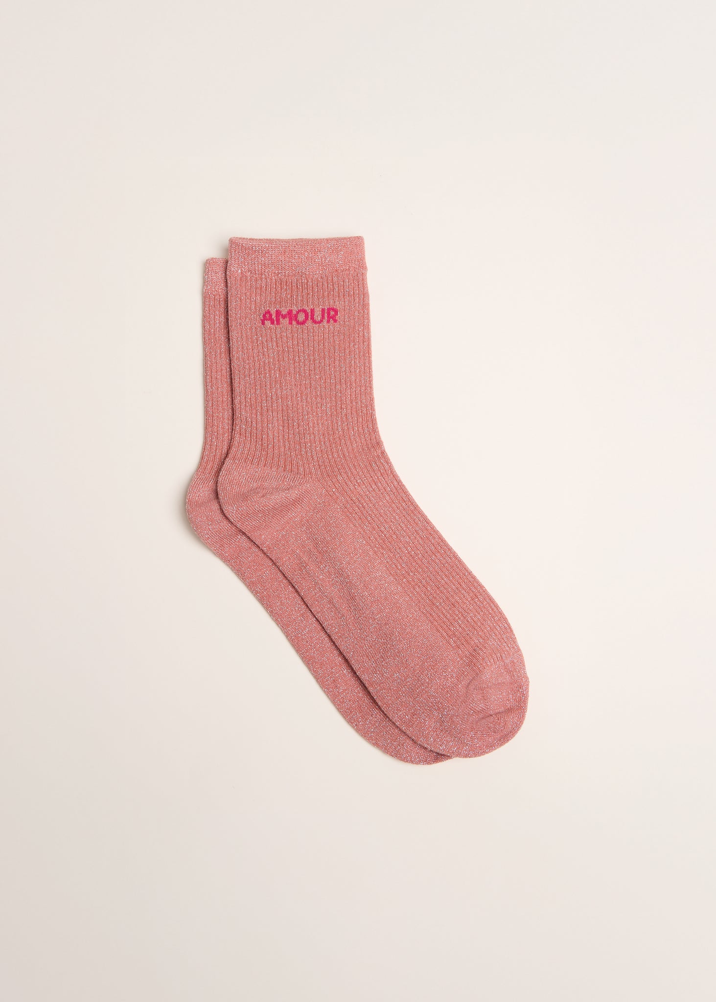 Chaussettes AMOUR VIEUX ROSE - Voguette Paris
