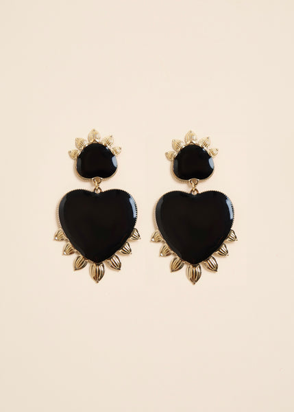 Boucles d'oreilles AMOUR noires