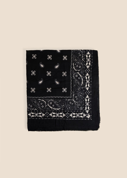 Foulard Margot - Bandana Noir Laine Viscose