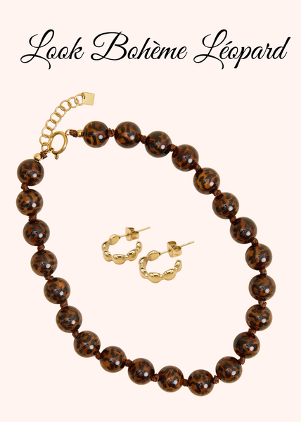 Look Bohème Léopard - Collier & Boucles d'oreilles