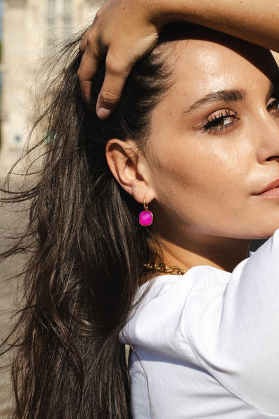 Boucles d’oreilles EVA fushia