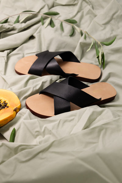 SANDALES JADE NOIRES - Voguette Paris