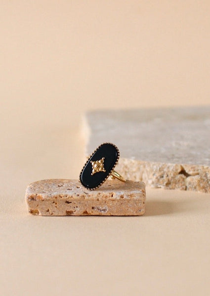 Bague PASCALINE noire - Voguette Paris